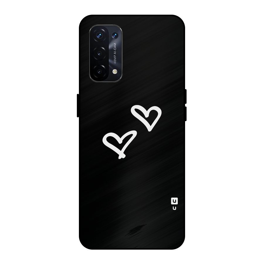 Hearts Love Metal Back Case for Oppo A74 5G