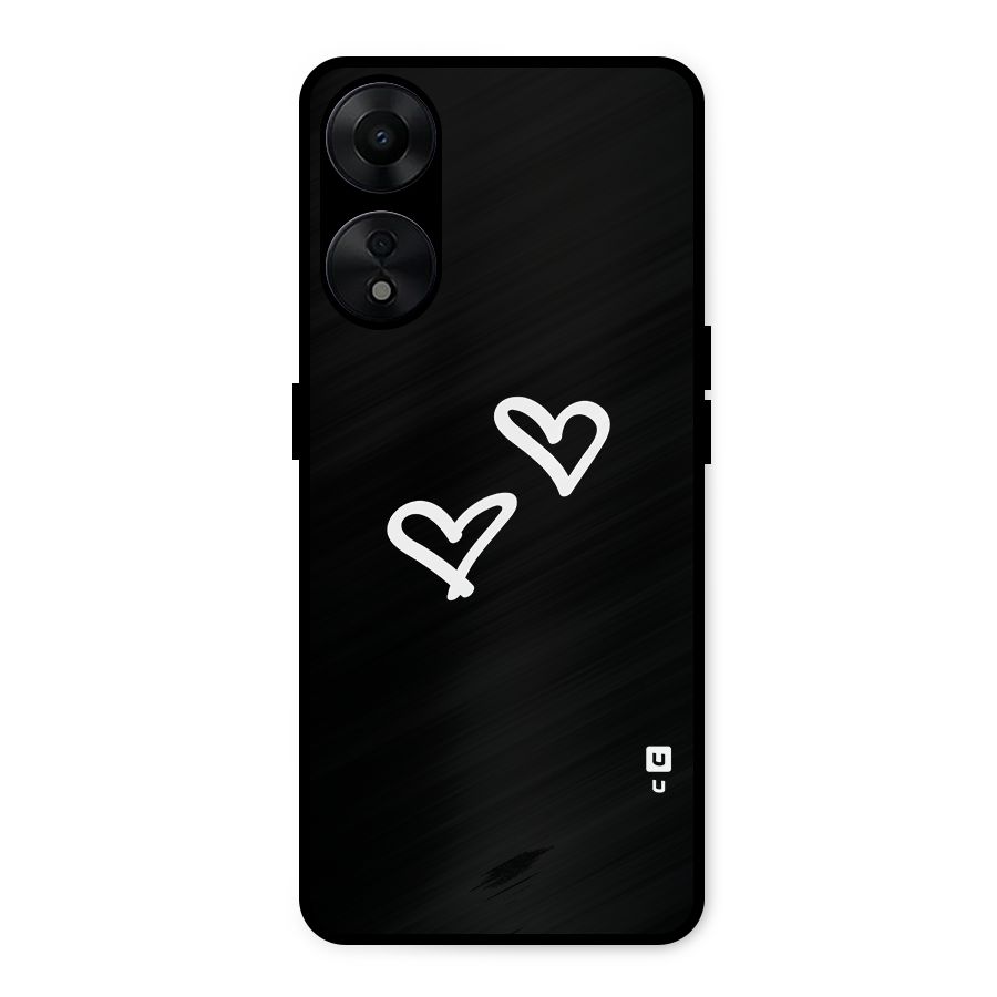 Hearts Love Metal Back Case for Oppo A78 5G