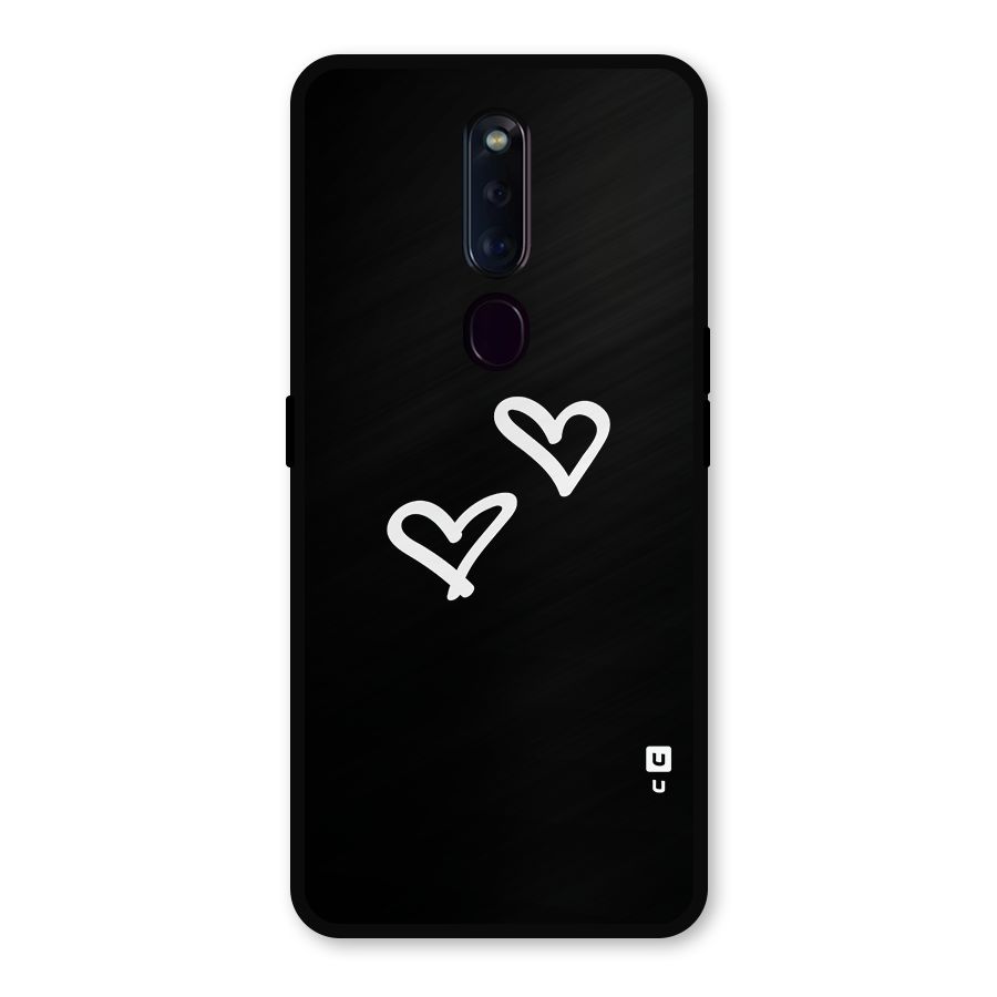 Hearts Love Metal Back Case for Oppo F11 Pro