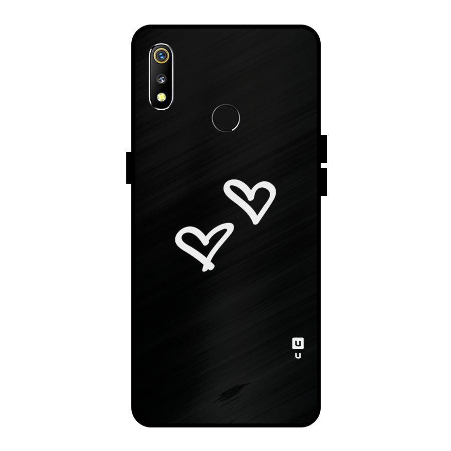 Hearts Love Metal Back Case for Realme 3