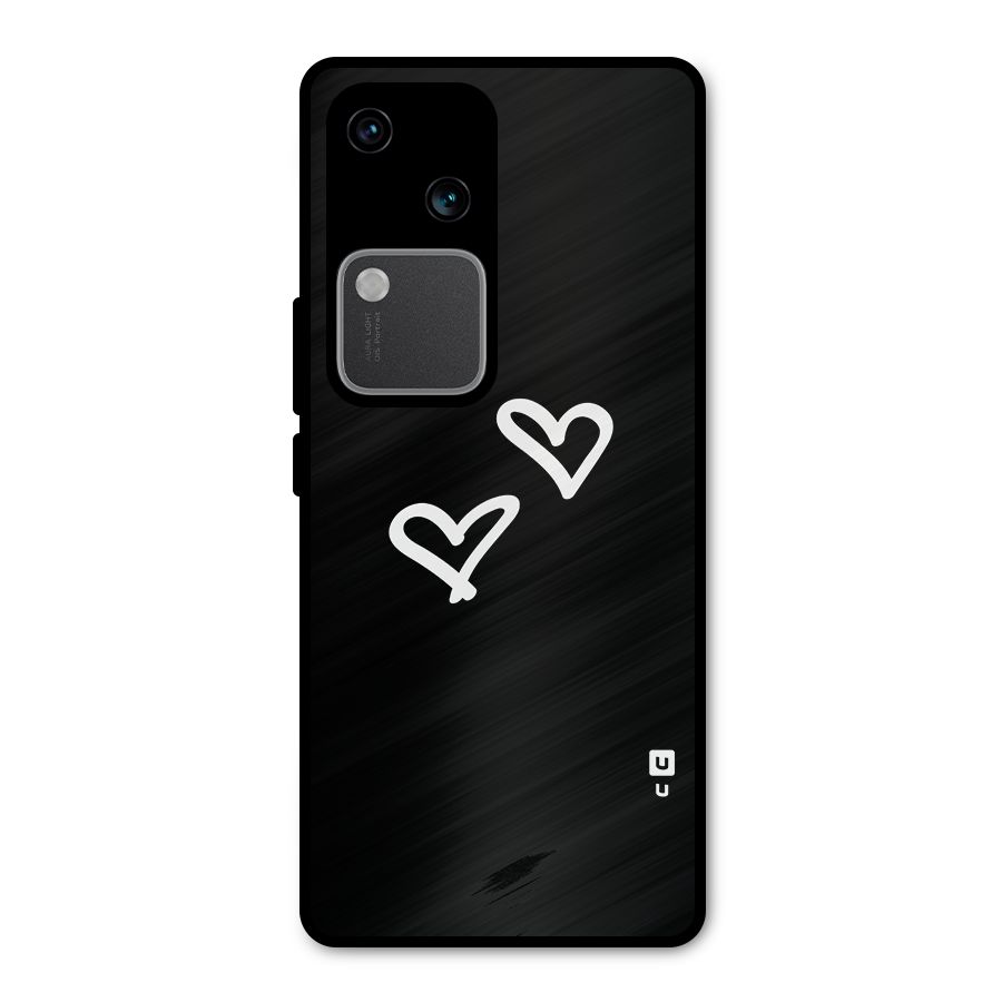 Hearts Love Metal Back Case for Vivo V30 Pro