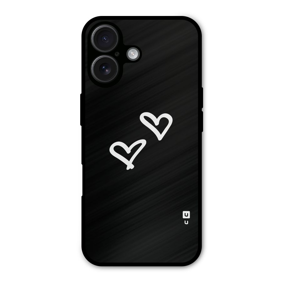 Hearts Love Metal Back Case for iPhone 16