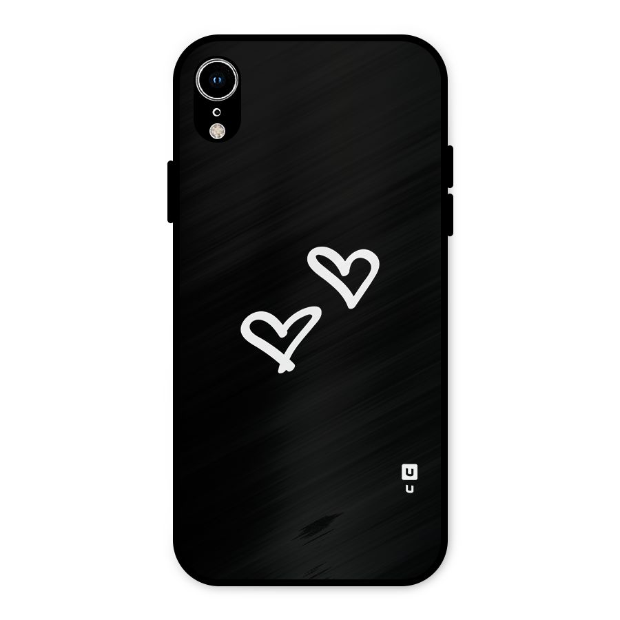 Hearts Love Metal Back Case for iPhone XR
