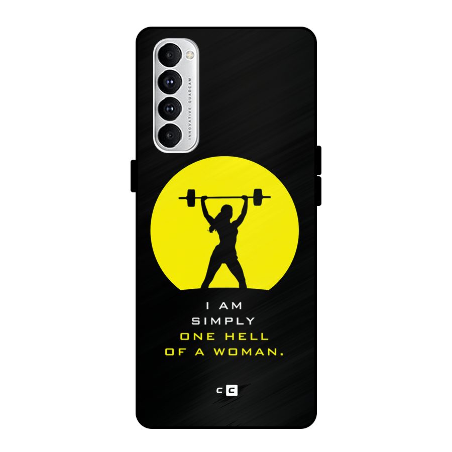 Hell Women Metal Back Case for Oppo Reno4 Pro