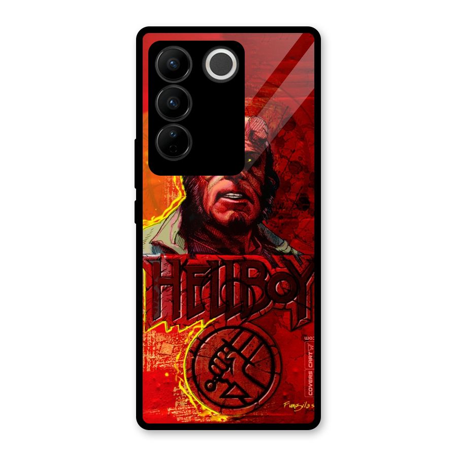 Hellboy Artwork Glass Back Case for Vivo V27