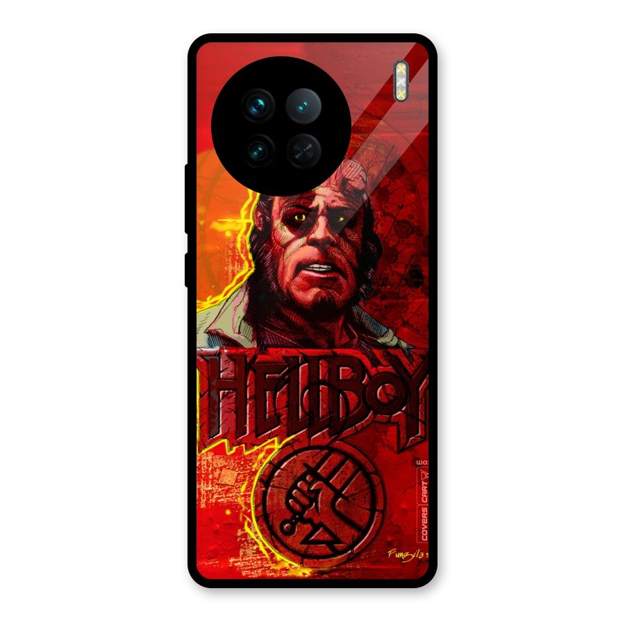Hellboy Artwork Glass Back Case for Vivo X90
