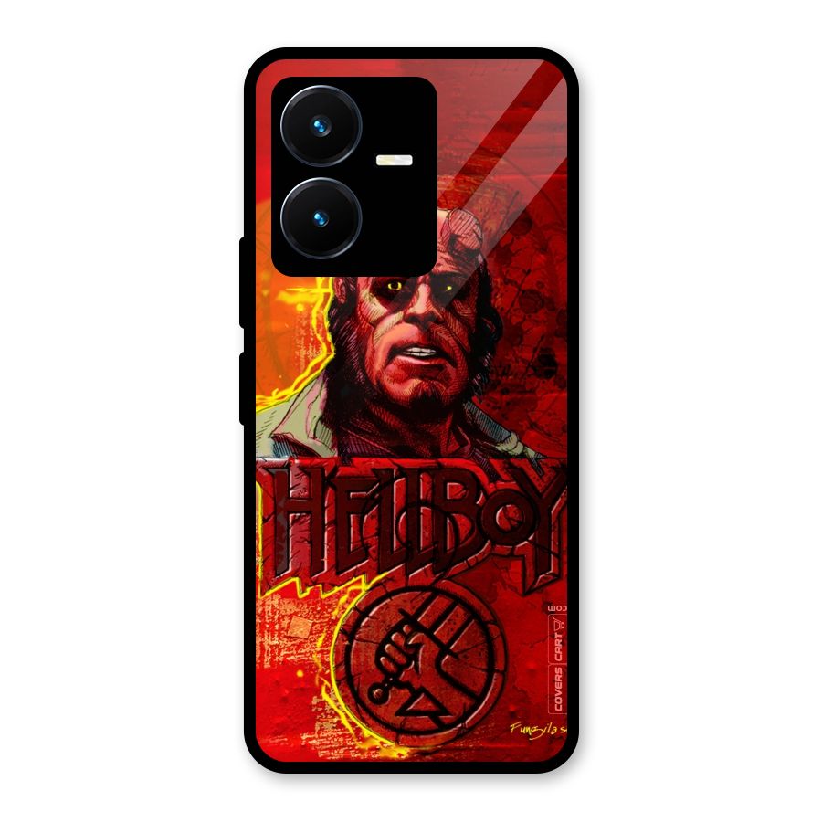 Hellboy Artwork Glass Back Case for Vivo Y22s
