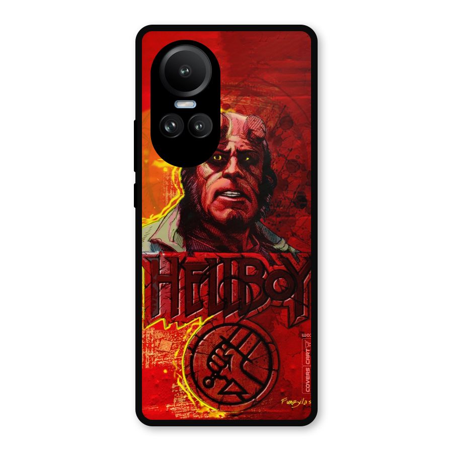 Hellboy Artwork Metal Back Case for Oppo Reno10 Pro