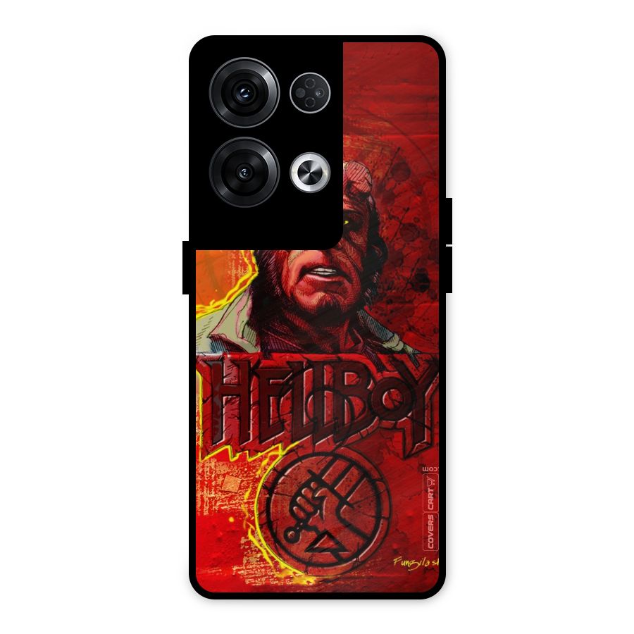 Hellboy Artwork Metal Back Case for Oppo Reno8 Pro 5G