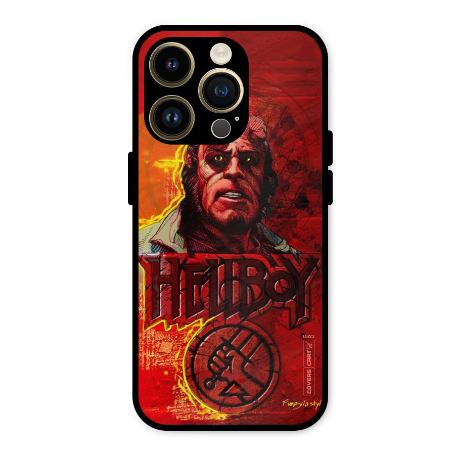 Hellboy Artwork Metal Back Case for iPhone 14 Pro