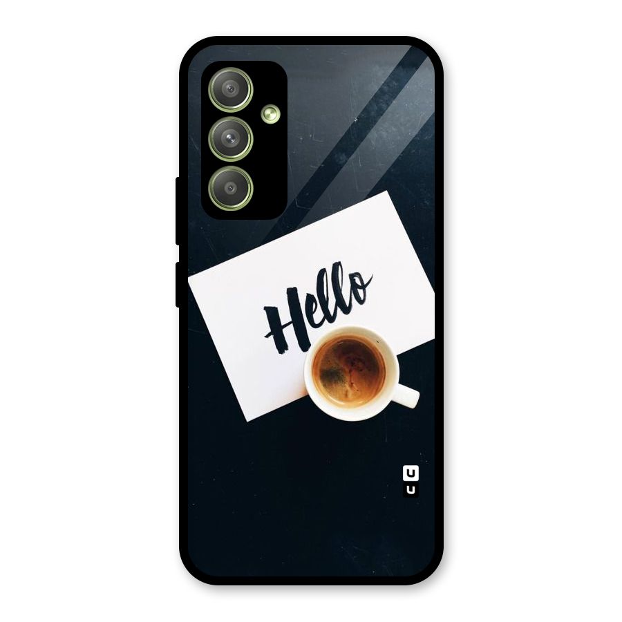 Hello Coffee Glass Back Case for Galaxy A54