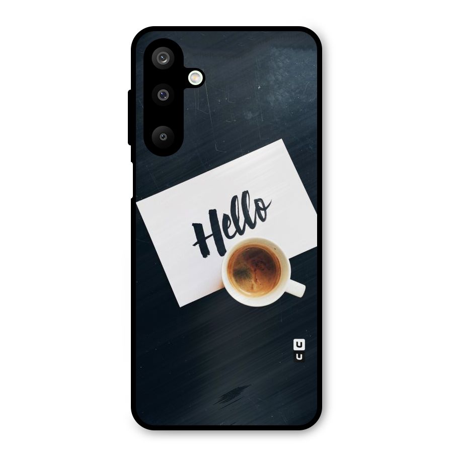Hello Coffee Metal Back Case for Galaxy M16
