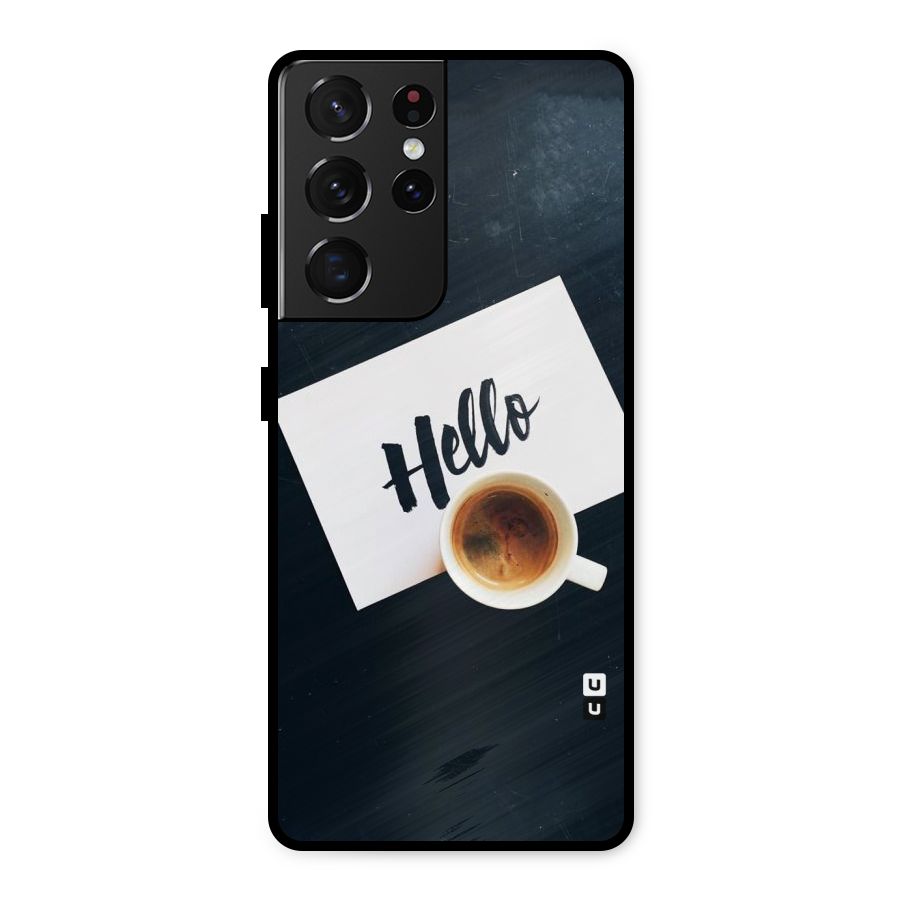 Hello Coffee Metal Back Case for Galaxy S21 Ultra 5G