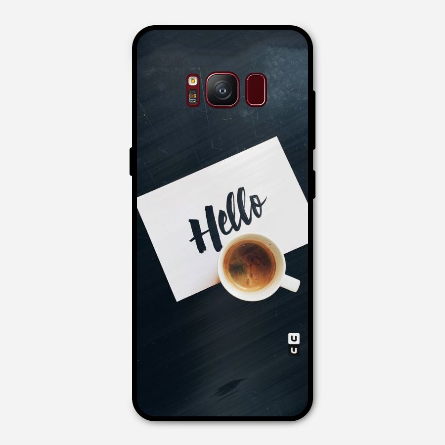 Hello Coffee Metal Back Case for Galaxy S8