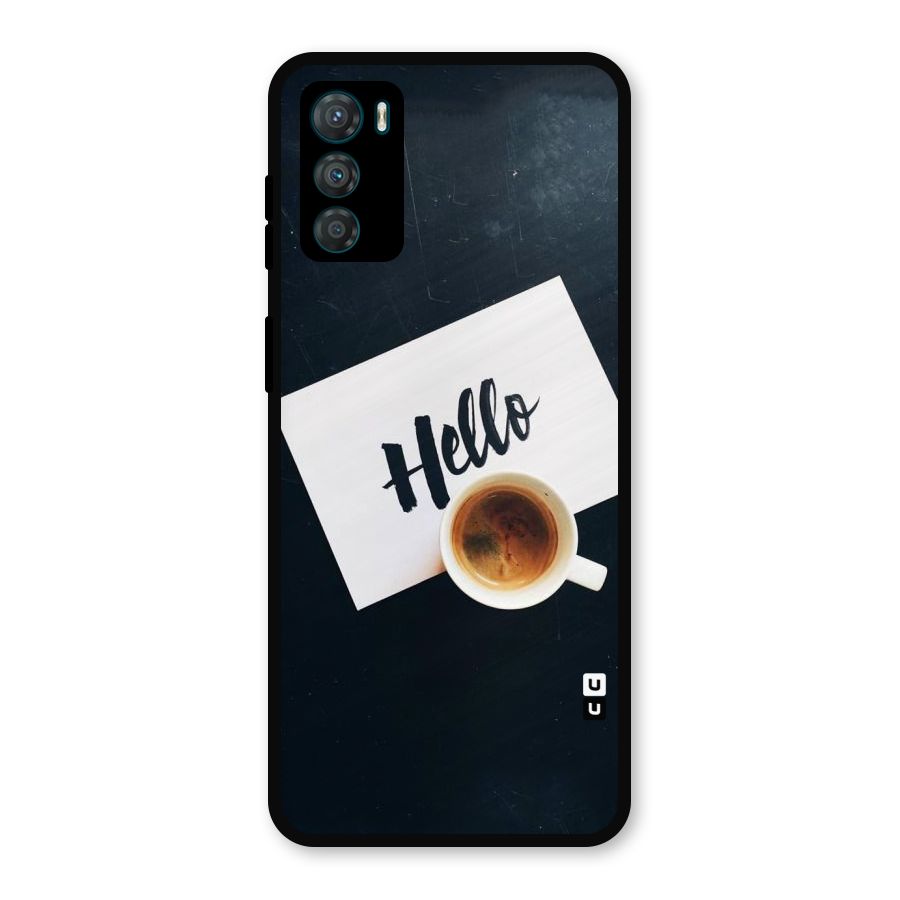 Hello Coffee Metal Back Case for Moto G42