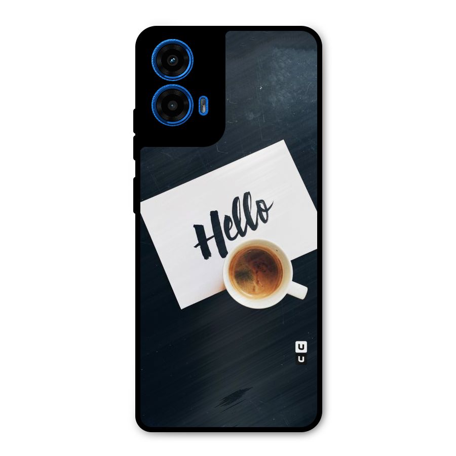 Hello Coffee Metal Back Case for Moto G45