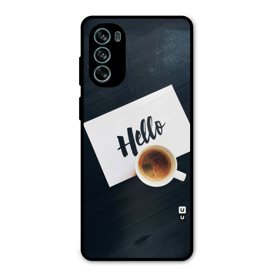 Hello Coffee Metal Back Case for Moto G62