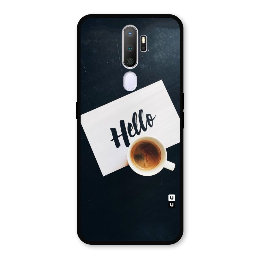 Hello Coffee Metal Back Case for Oppo A9 (2020)