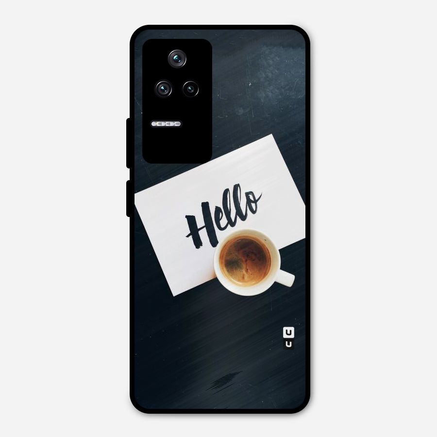 Hello Coffee Metal Back Case for Poco F4 5G