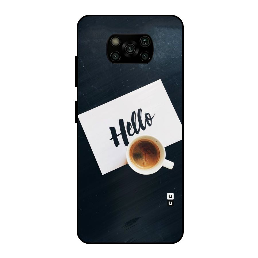 Hello Coffee Metal Back Case for Poco X3