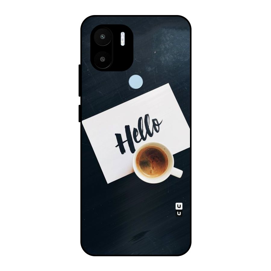 Hello Coffee Metal Back Case for Redmi A2+
