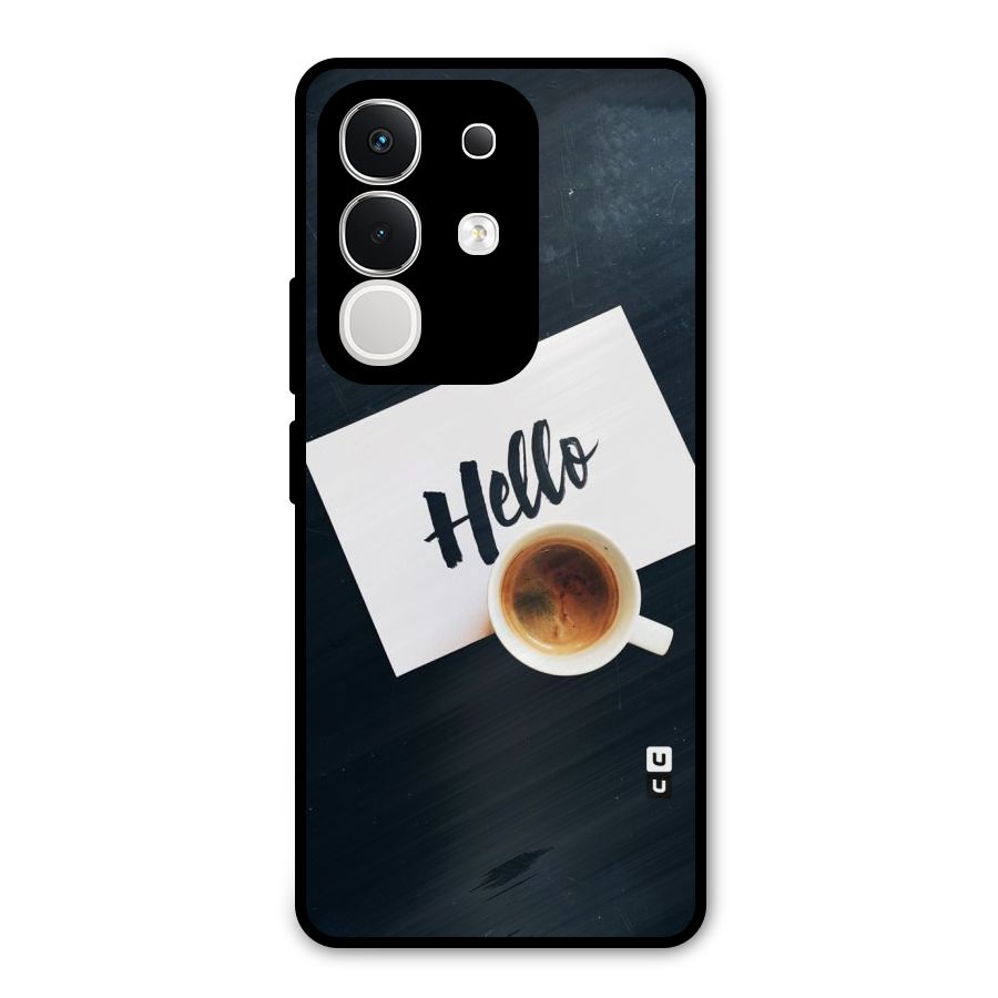 Hello Coffee Metal Back Case for Vivo T4x
