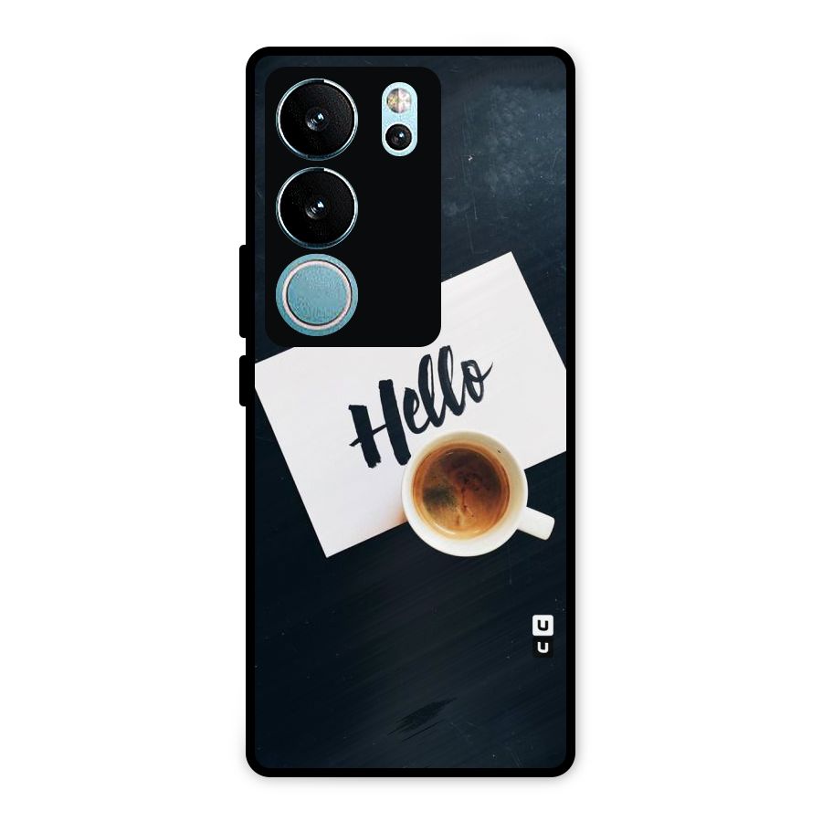 Hello Coffee Metal Back Case for Vivo V29 Pro