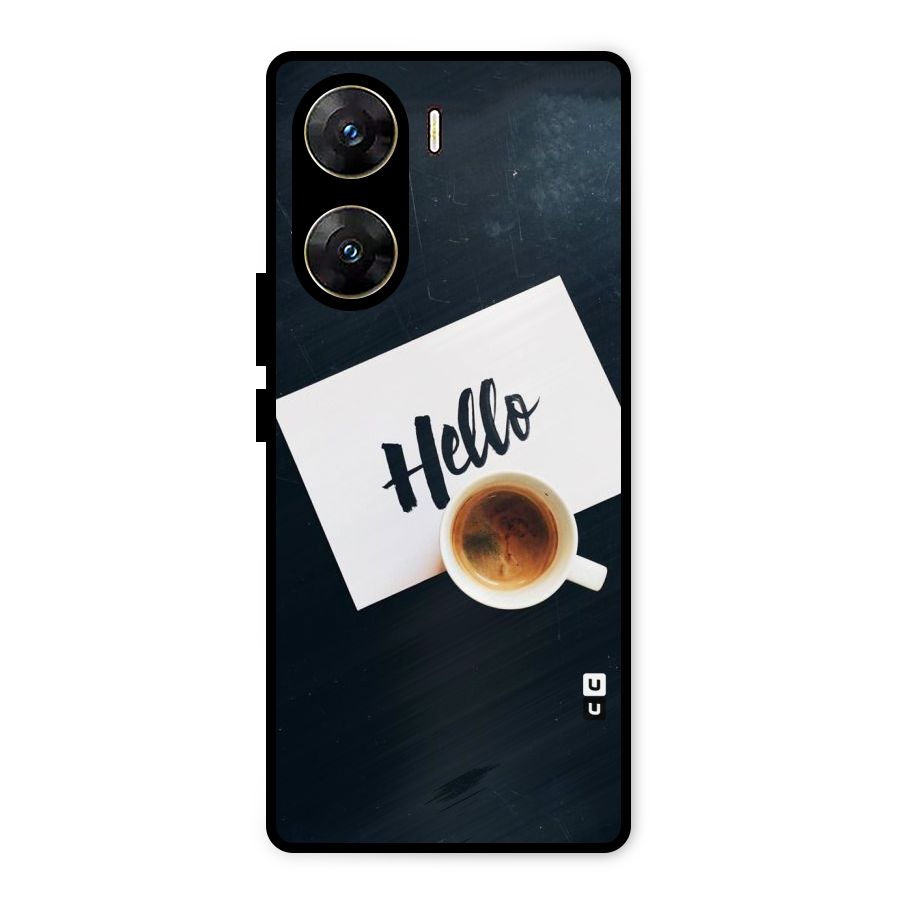 Hello Coffee Metal Back Case for Vivo V29e