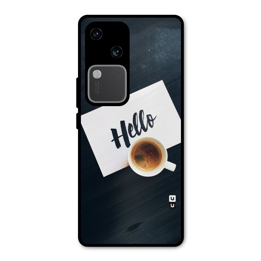 Hello Coffee Metal Back Case for Vivo V30 Pro