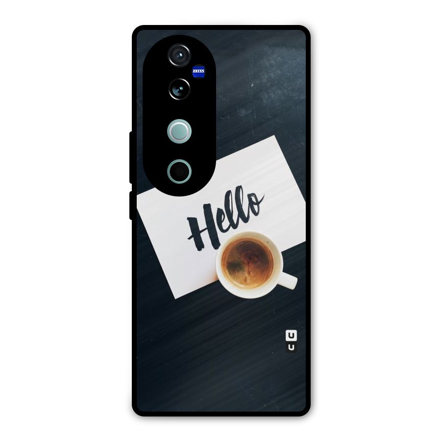 Hello Coffee Metal Back Case for Vivo V40