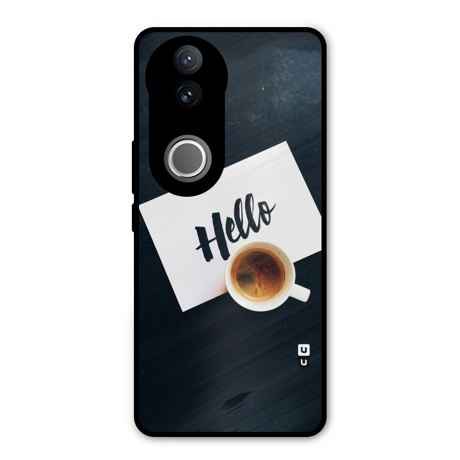 Hello Coffee Metal Back Case for Vivo V50
