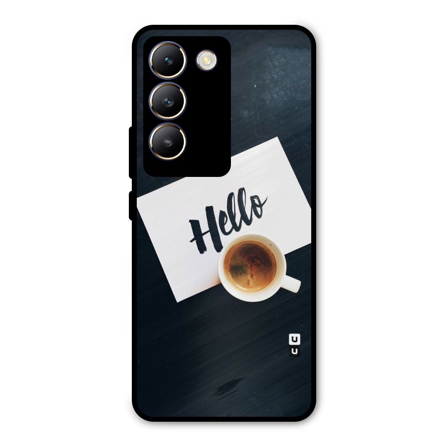 Hello Coffee Metal Back Case for Vivo Y200e