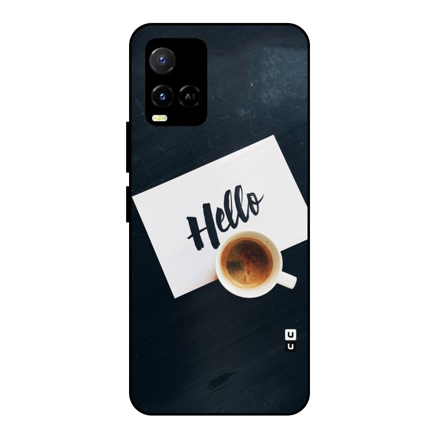 Hello Coffee Metal Back Case for Vivo Y21 2021