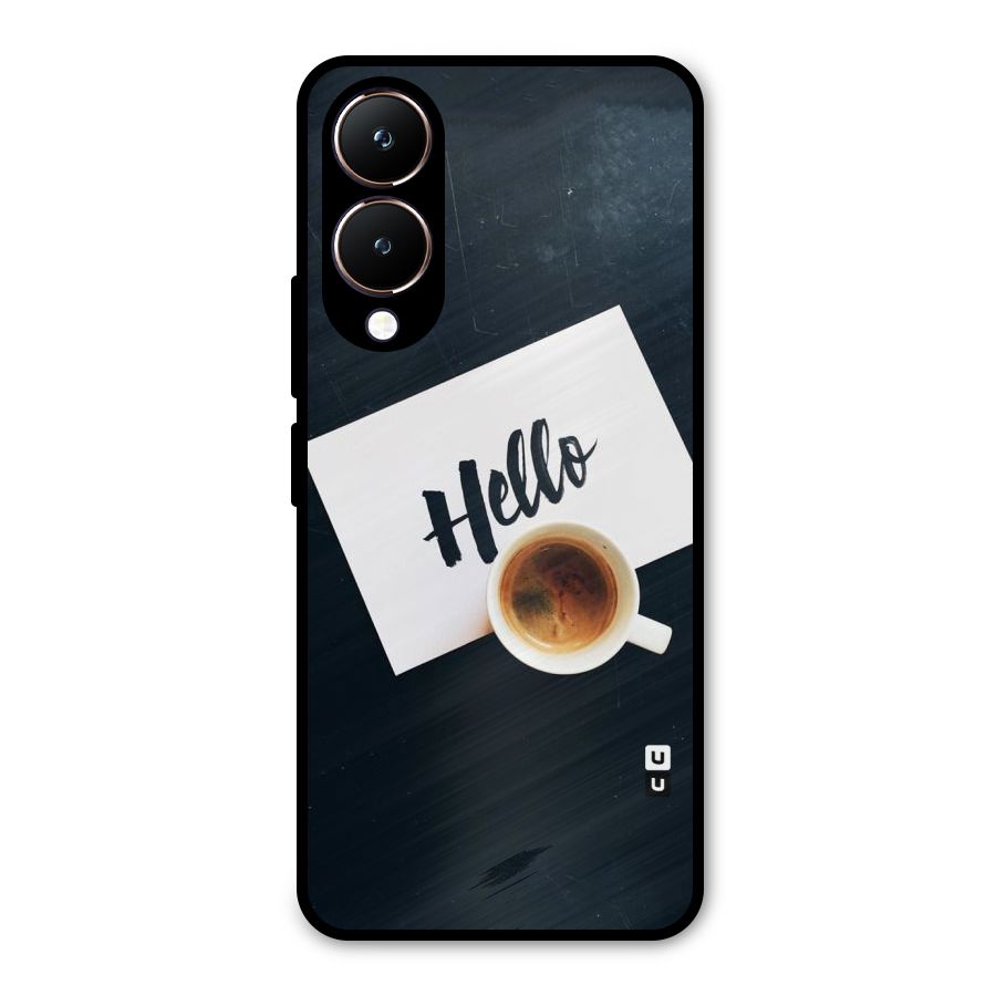 Hello Coffee Metal Back Case for Vivo Y28