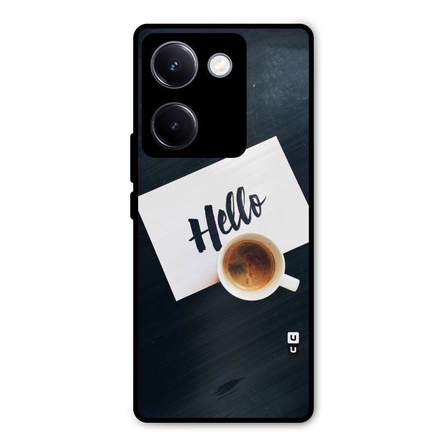 Hello Coffee Metal Back Case for Vivo Y300 Plus