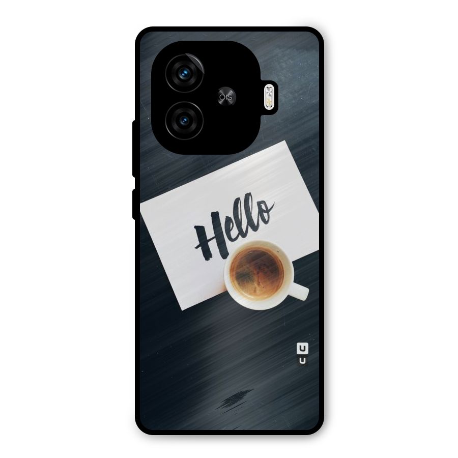 Hello Coffee Metal Back Case for iQOO Z9 Turbo