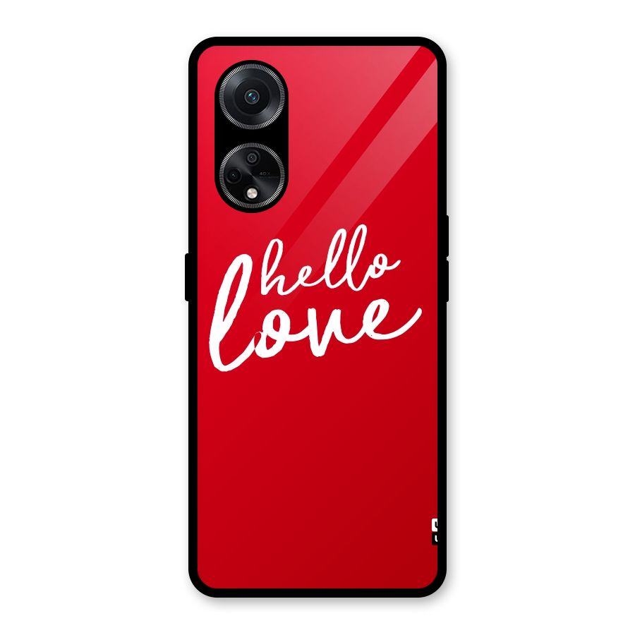 Hello Love Glass Back Case for Oppo F23