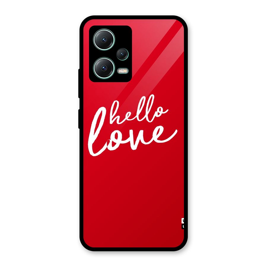 Hello Love Glass Back Case for Poco X5