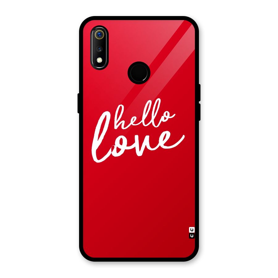 Hello Love Glass Back Case for Realme 3i