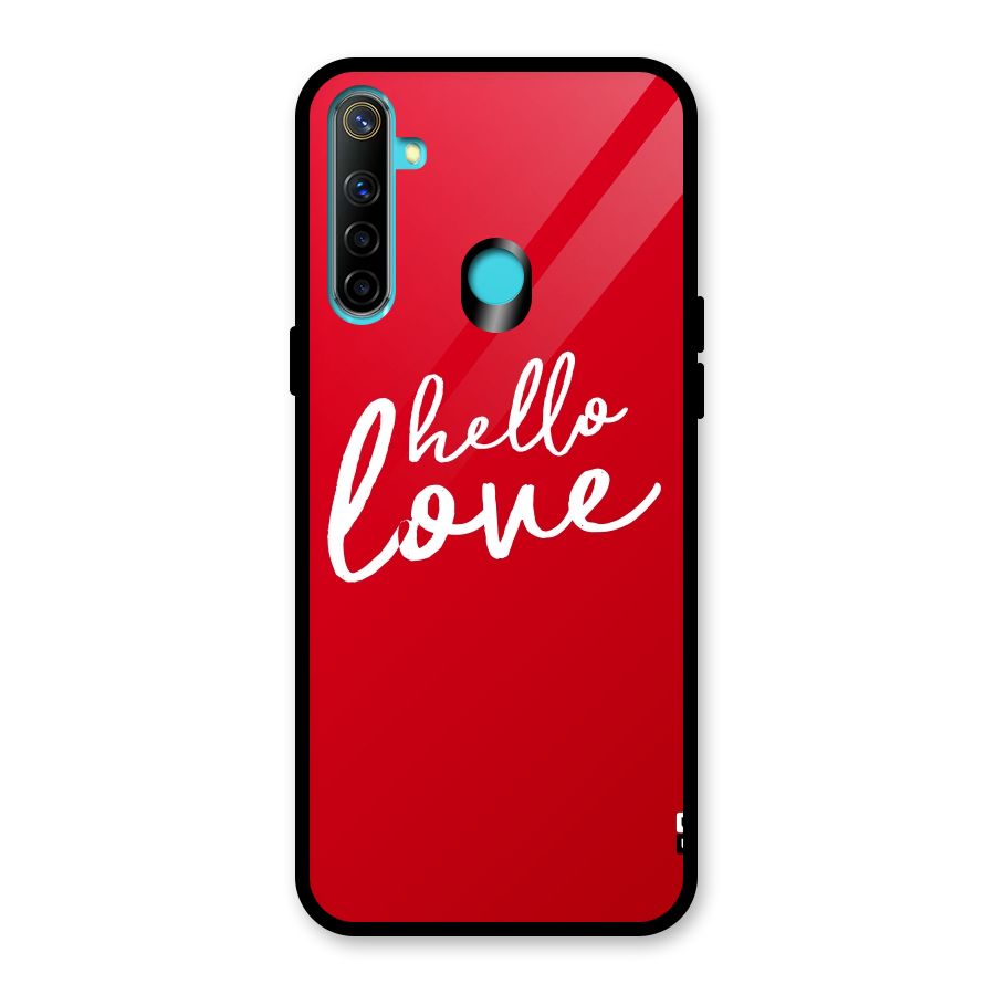 Hello Love Glass Back Case for Realme 5
