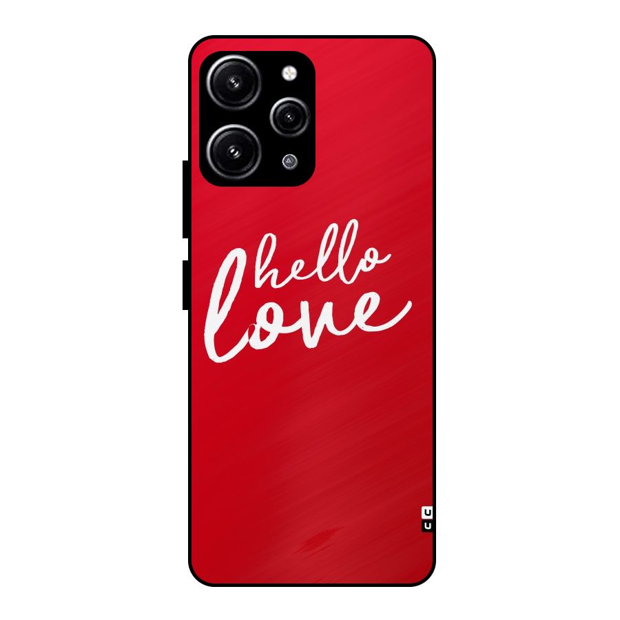 Hello Love Glass Back Case for Redmi 12 4G