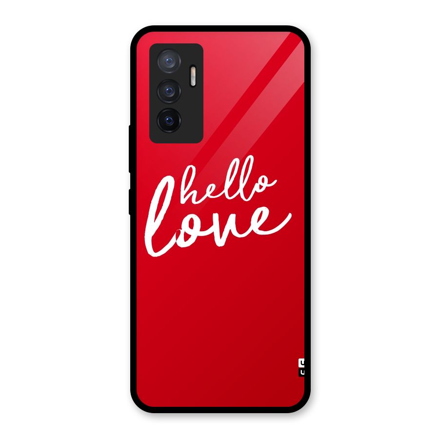 Hello Love Glass Back Case for Vivo V23e
