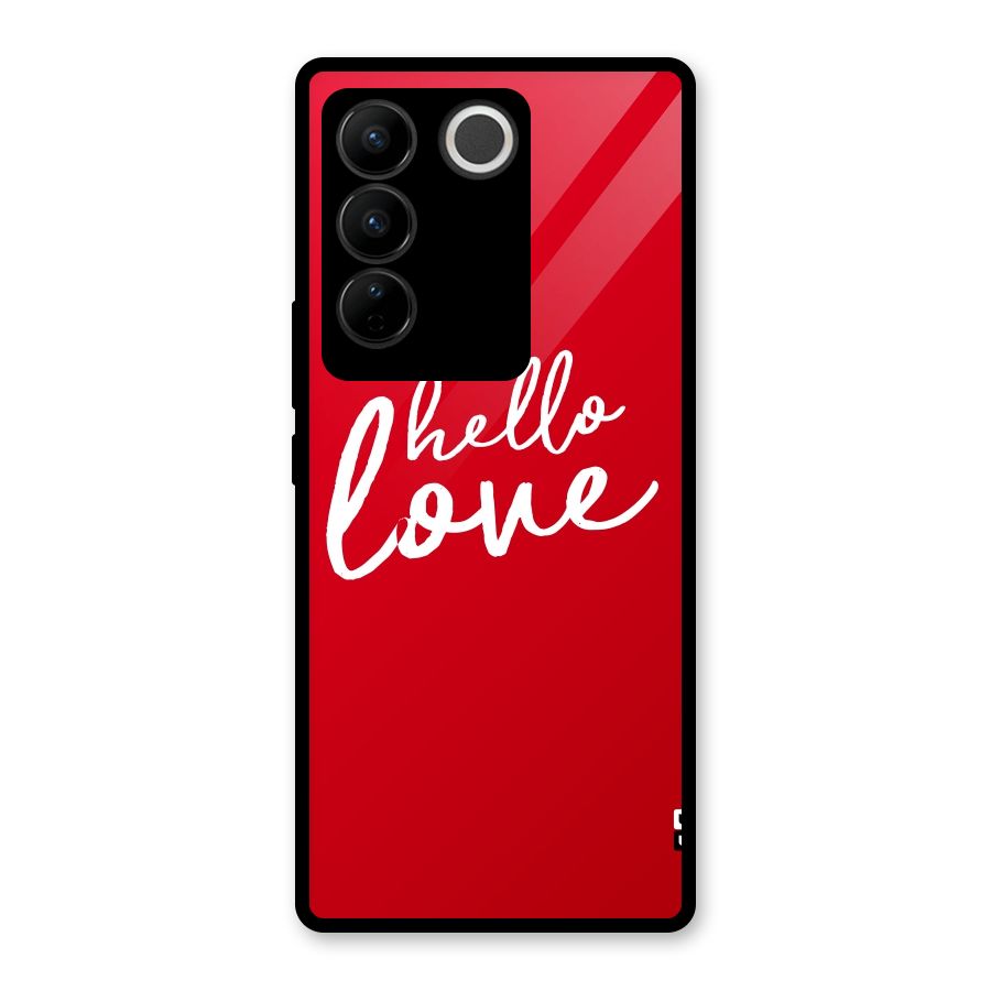 Hello Love Glass Back Case for Vivo V27 Pro