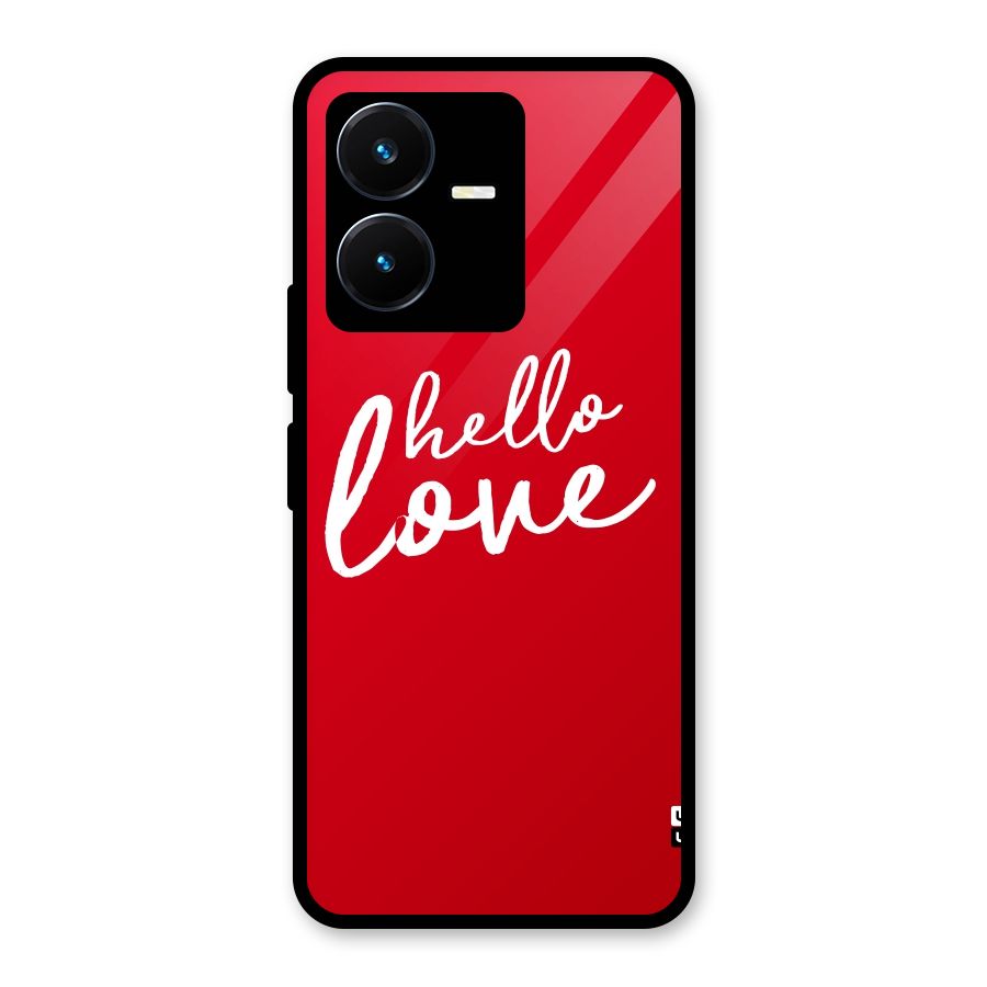 Hello Love Glass Back Case for Vivo Y22s