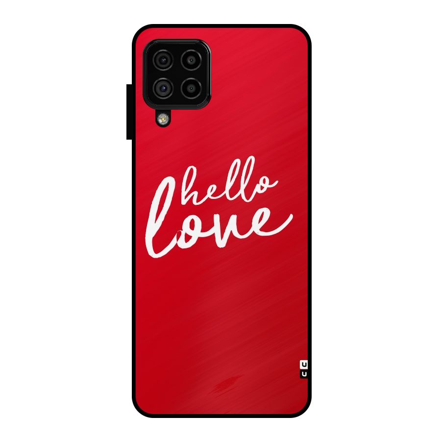 Hello Love Metal Back Case for Galaxy A22 4G