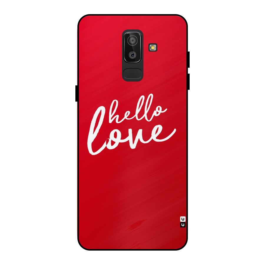 Hello Love Metal Back Case for Galaxy J8