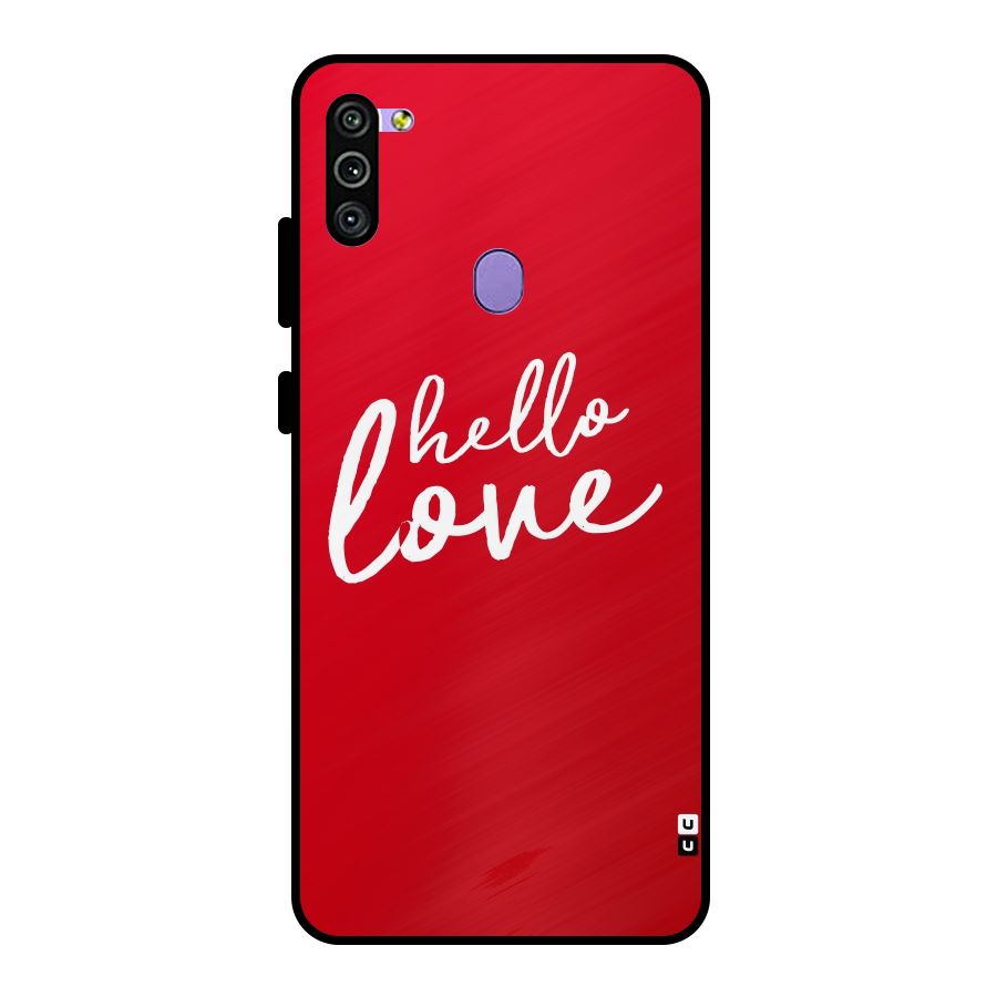 Hello Love Metal Back Case for Galaxy M11