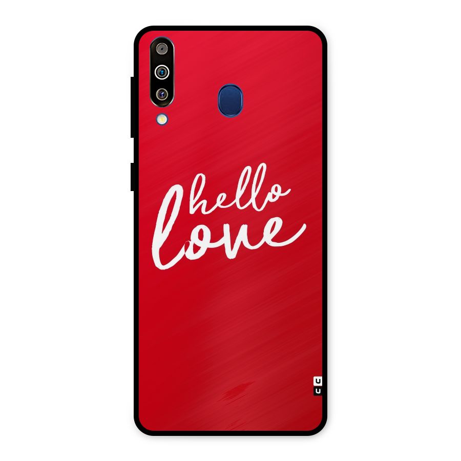Hello Love Metal Back Case for Galaxy M30
