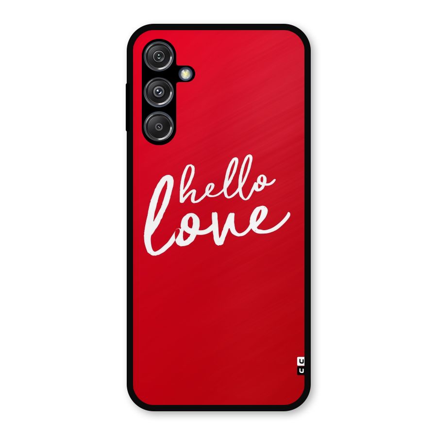 Hello Love Metal Back Case for Galaxy M34 5G