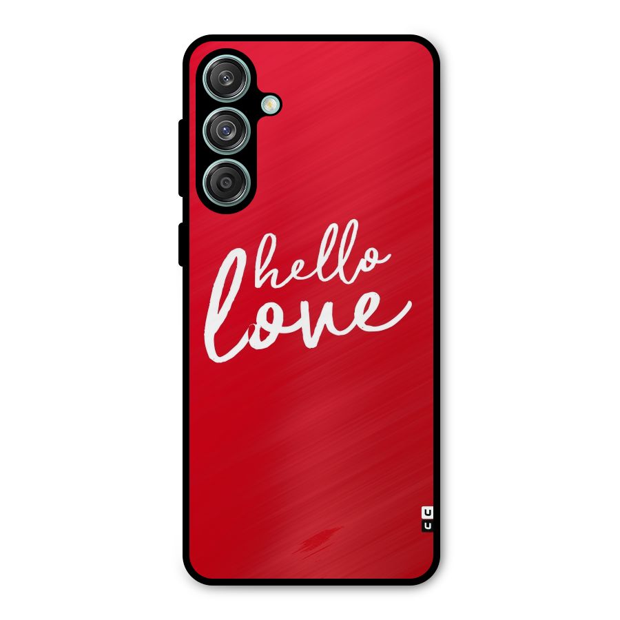Hello Love Metal Back Case for Galaxy M55 5G
